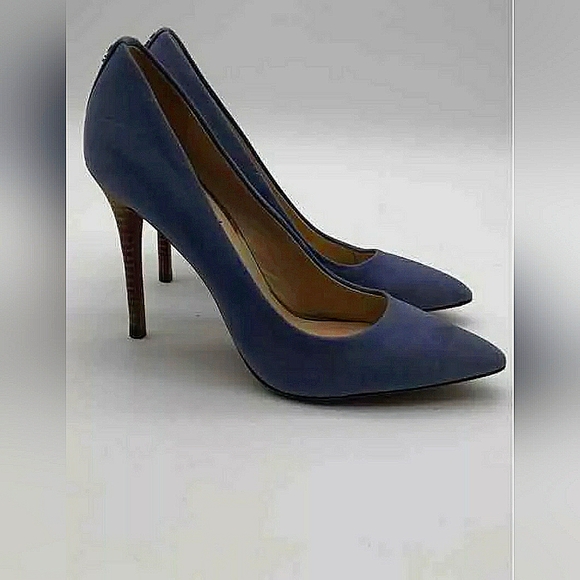 COACH Harlee Porcelain Blue Suede Leather Stiletto Heel Pump Sz 7.5 B - Picture 5 of 7